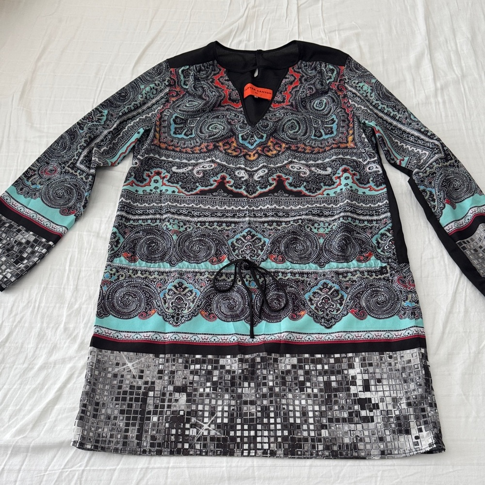 Clover Canyon Long Sleeve Patterned Dress